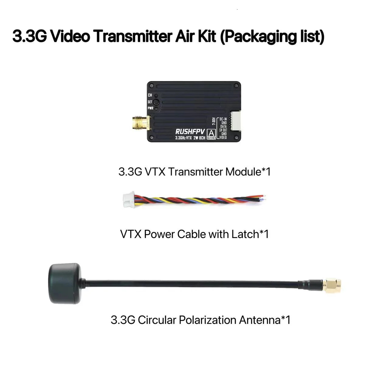 RUSHFPV 3.3G 2W VTX Transmitte - Drone Antenna ulasan dan harga